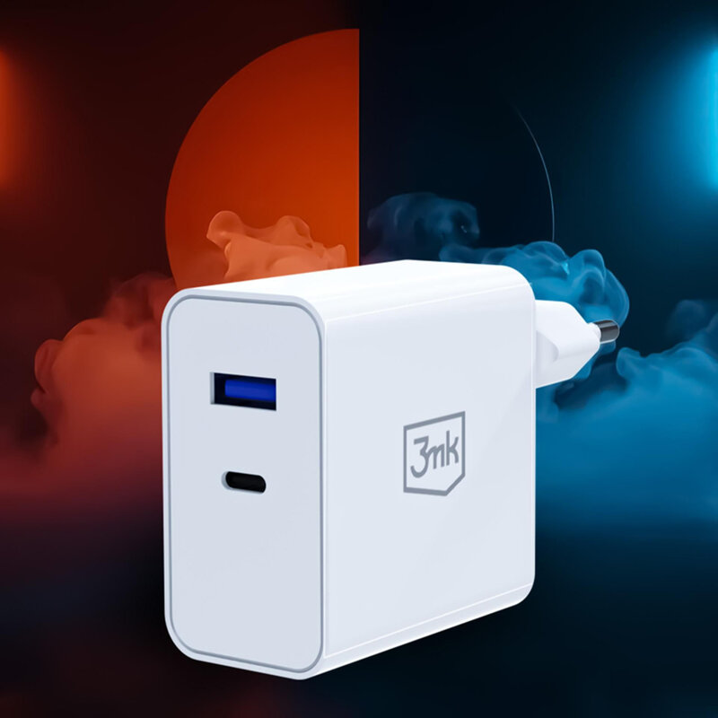 Incarcator de priza USB, Type-C 45W,  PD 3.0, QC4, 3mk, alb