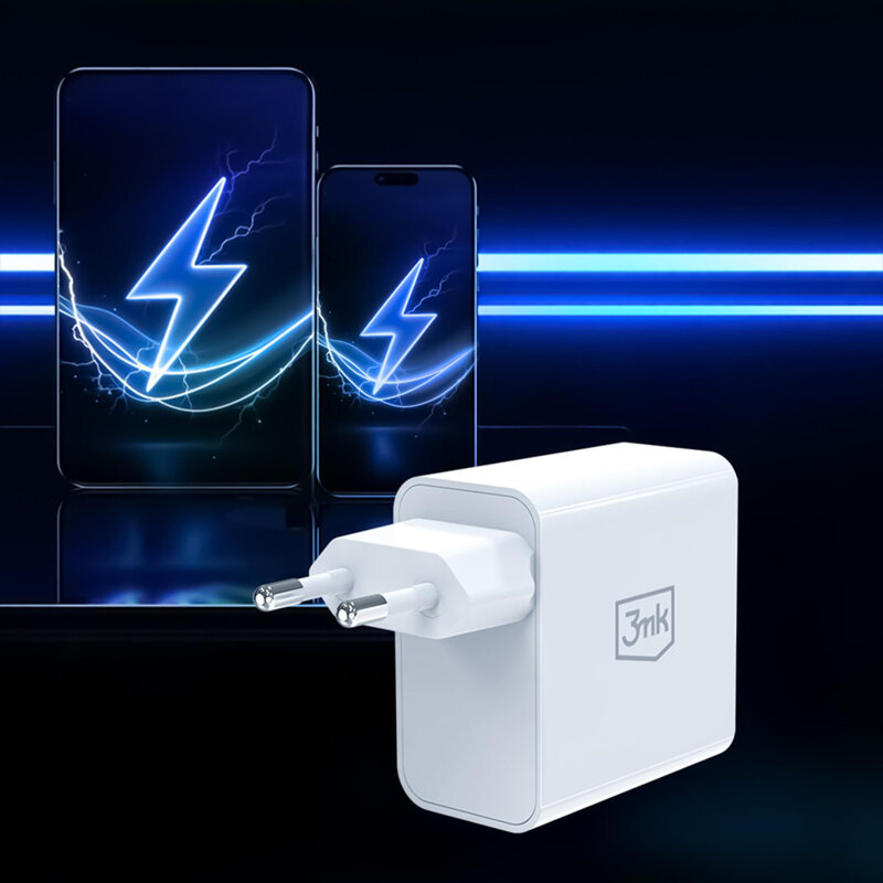 Incarcator de priza USB, Type-C 45W,  PD 3.0, QC4, 3mk, alb