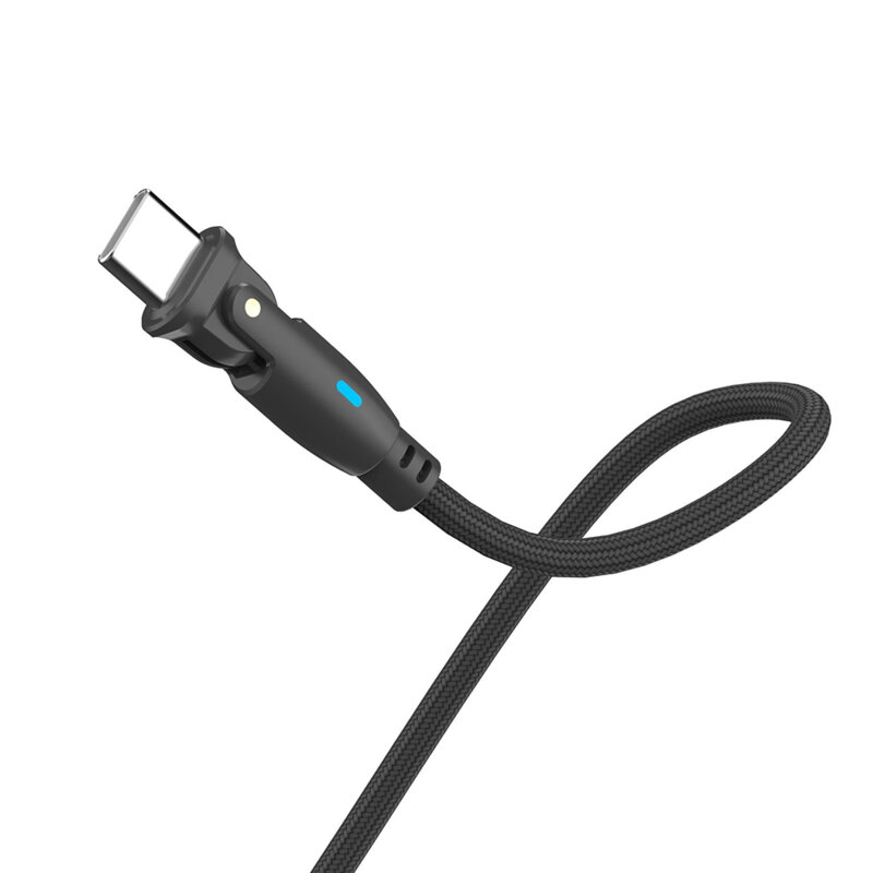 Cablu date Type-C forma L 100W, 20V/5A 3mk Hyper N, 1m, negru