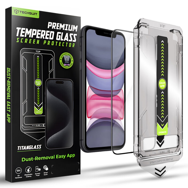 Folie iPhone 11 Techsuit TitanGlass FullCover, negru