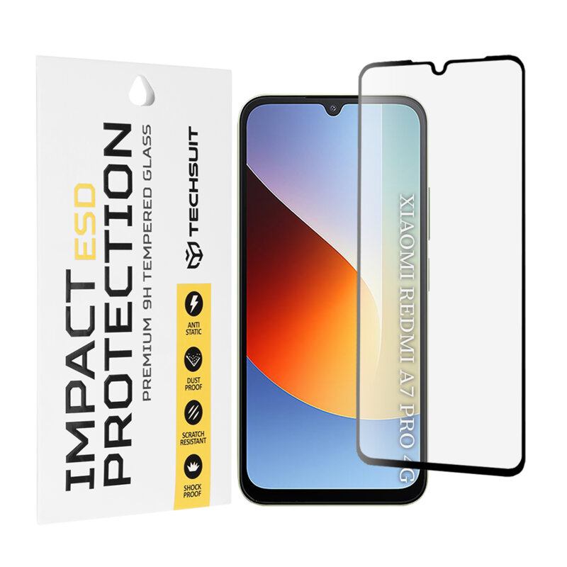 Folie sticla Xiaomi Redmi A7 Pro 4G Techsuit ESD Glass, negru