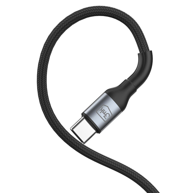 Cablu de incarcare Type-C Fast Charge 3mk Hyper N, negru, 100W, 1.5m
