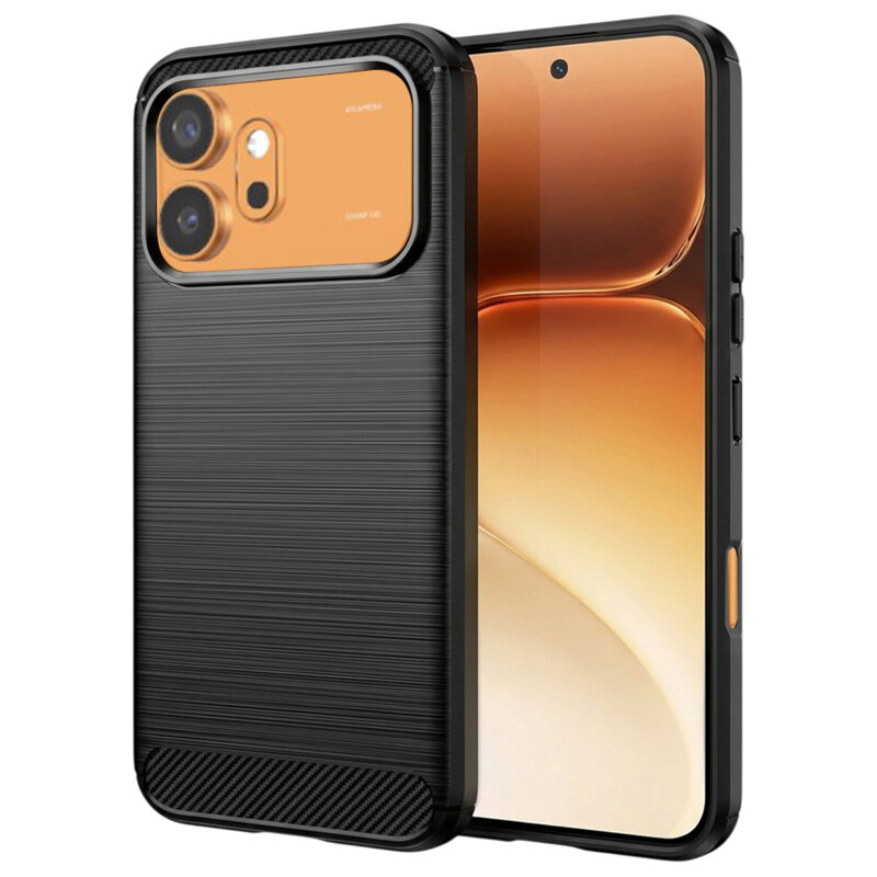 Husa Honor 600 Techsuit Carbon Silicone, negru