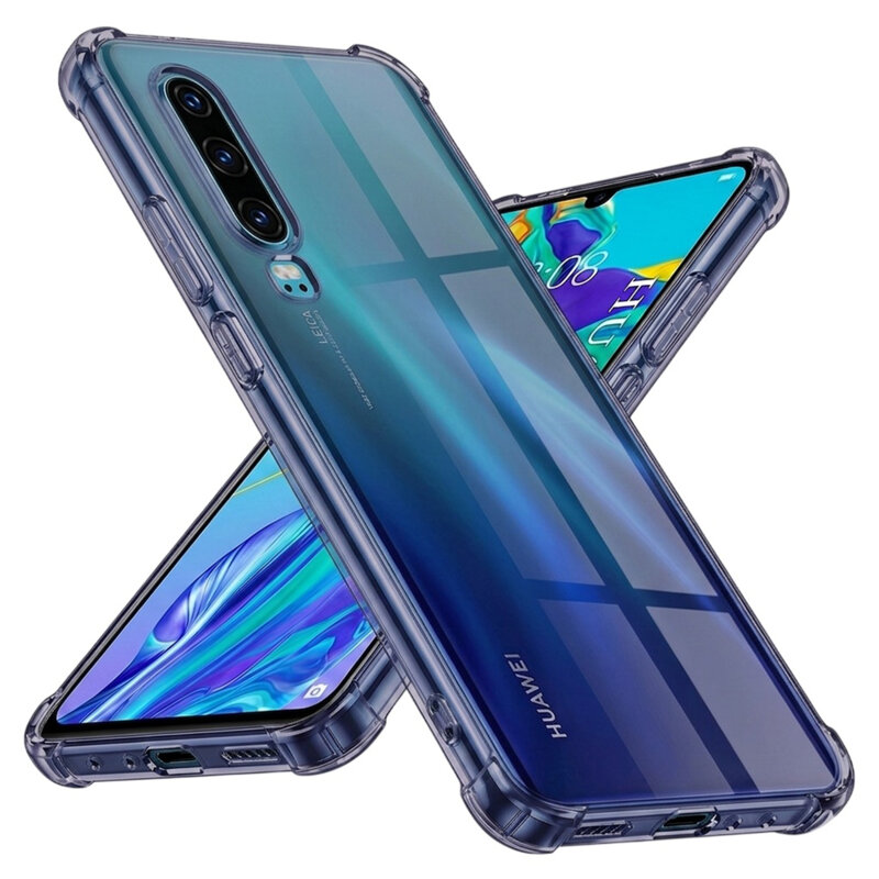 Husa Huawei P30 Techsuit Shockproof Clear Silicone, fumuriu