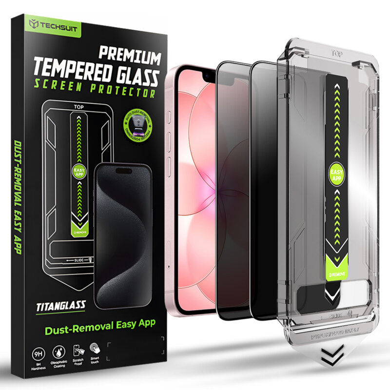 [Pachet 2x] Folie iPhone 17e Techsuit TitanGlass FullCover, privacy