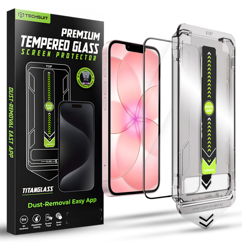 Folie iPhone 17e Techsuit TitanGlass FullCover, negru