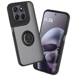 Husa Motorola Moto G67 Techsuit Glinth cu inel suport stand magnetic, negru