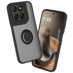 Husa Motorola Moto G77 Techsuit Glinth cu inel suport stand magnetic, negru