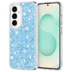 Husa cu sclipici Samsung Galaxy S25 Plus Techsuit Sparkly Glitter, bleu