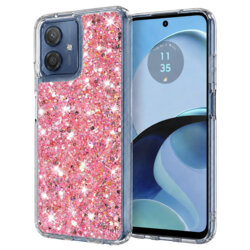 Husa cu sclipici Motorola Moto G14 Techsuit Sparkly Glitter, roz