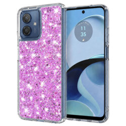 Husa cu sclipici Motorola Moto G14 Techsuit Sparkly Glitter, magenta
