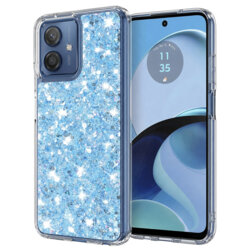 Husa cu sclipici Motorola Moto G14 Techsuit Sparkly Glitter, bleu