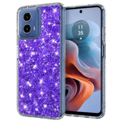 Husa cu sclipici Motorola Moto G34 Techsuit Sparkly Glitter, mov