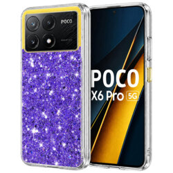 Husa cu sclipici Xiaomi Poco X6 Pro Techsuit Sparkly Glitter, mov