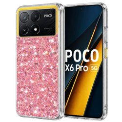 Husa cu sclipici Xiaomi Poco X6 Pro Techsuit Sparkly Glitter, roz