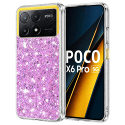 Husa cu sclipici Xiaomi Poco X6 Pro Techsuit Sparkly Glitter, magenta