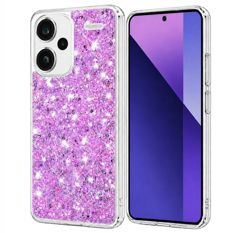 Husa cu sclipici Xiaomi Redmi Note 13 Pro+ 5G Techsuit Sparkly Glitter, magenta