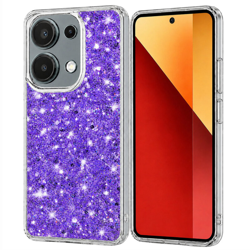 Husa cu sclipici Xiaomi Redmi Note 13 Pro 4G Techsuit Sparkly Glitter, mov