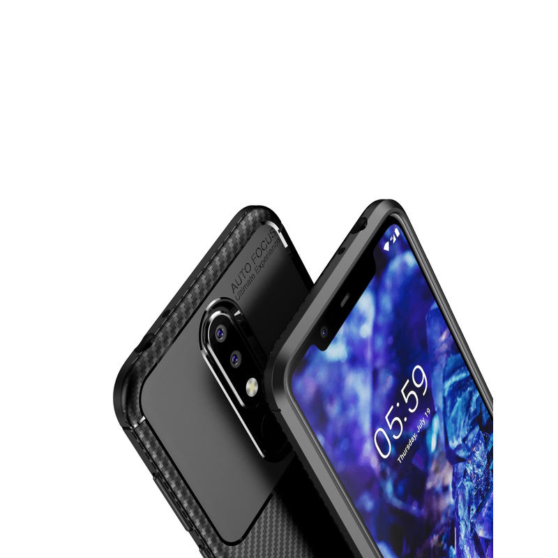 Husa Nokia 5.1 Plus Mobster Carbon Skin Negru