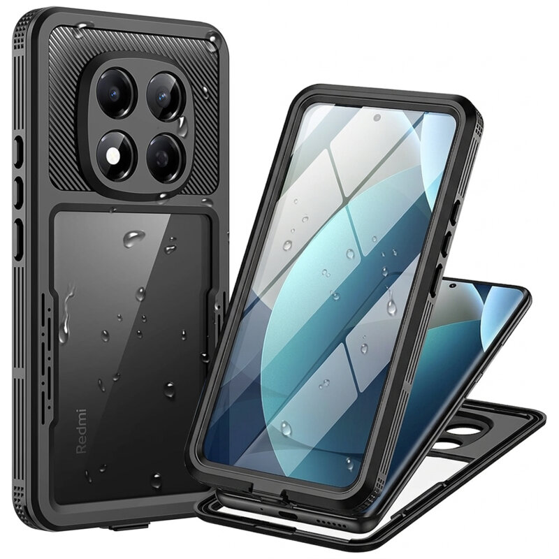 Husa impermeabila Xiaomi Redmi Note 15 Pro 5G ShellBox Waterproof IP68, negru