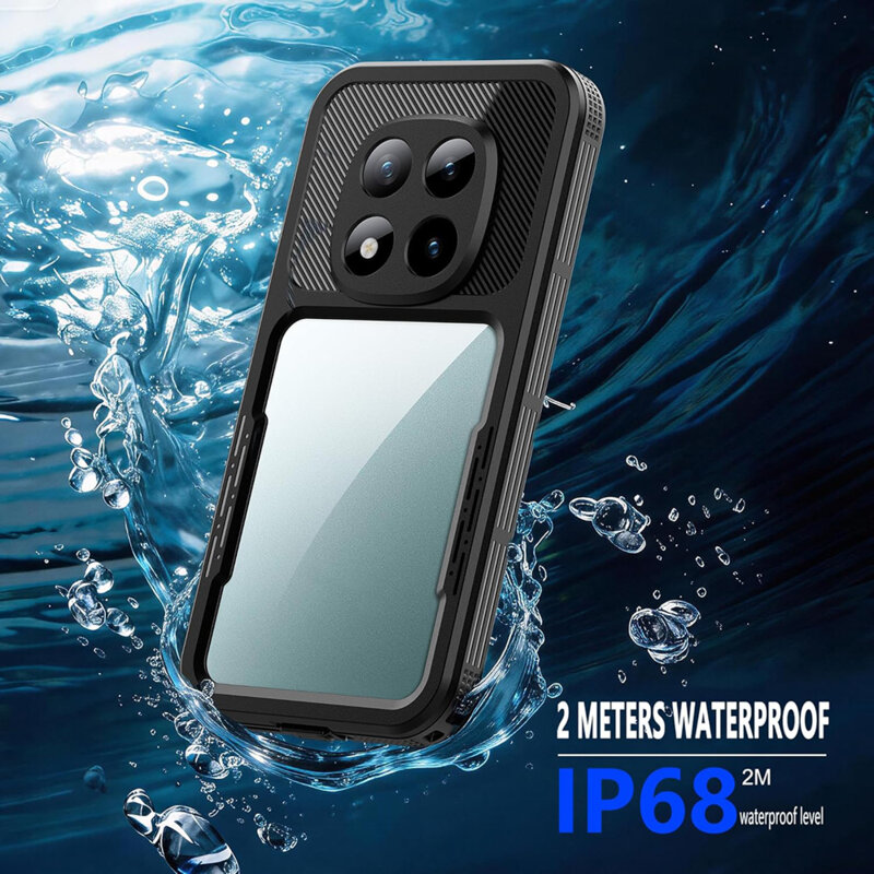 Husa impermeabila Xiaomi Redmi Note 15 Pro 5G ShellBox Waterproof IP68, negru
