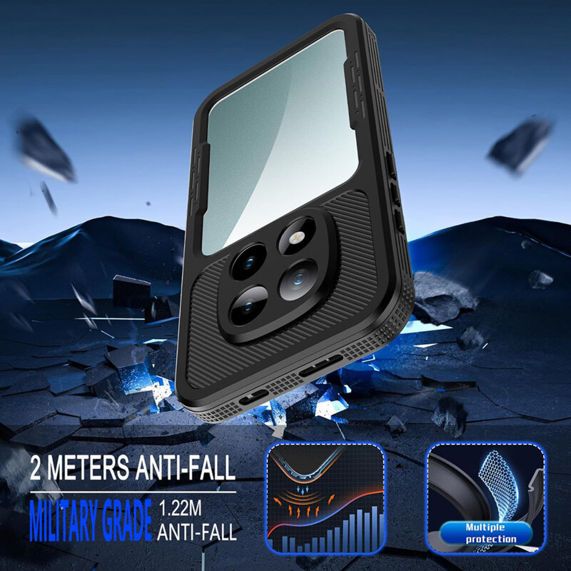 Husa impermeabila Xiaomi Redmi Note 15 Pro 5G ShellBox Waterproof IP68, negru