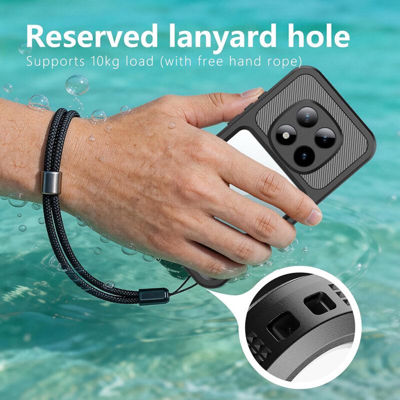 Husa impermeabila Xiaomi Redmi Note 15 Pro 5G ShellBox Waterproof IP68, negru
