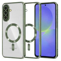 Husa premium Samsung Galaxy A36 5G Techsuit Luxury Crystal MagSafe, verde inchis