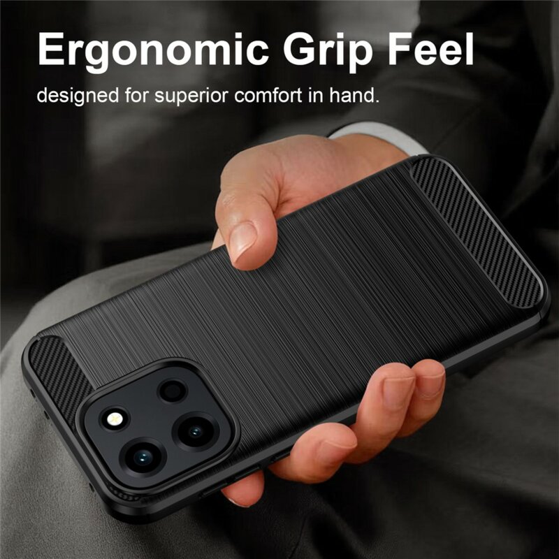 Husa OnePlus Nord 6 Techsuit Carbon Silicone, negru