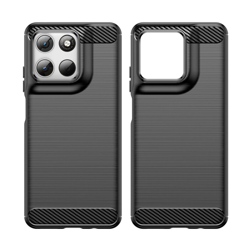 Husa Motorola Moto G67 Power Techsuit Carbon Silicone, negru