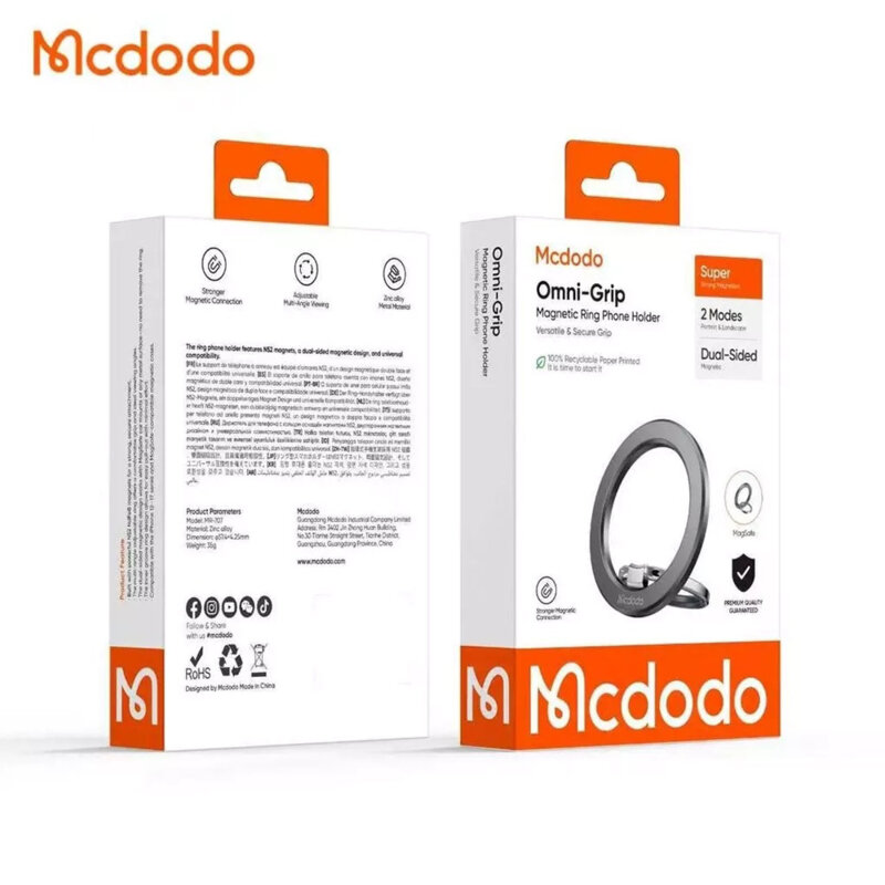 Suport telefon flexibil, inel magnetic 360° Mcdodo, MR-7070, negru