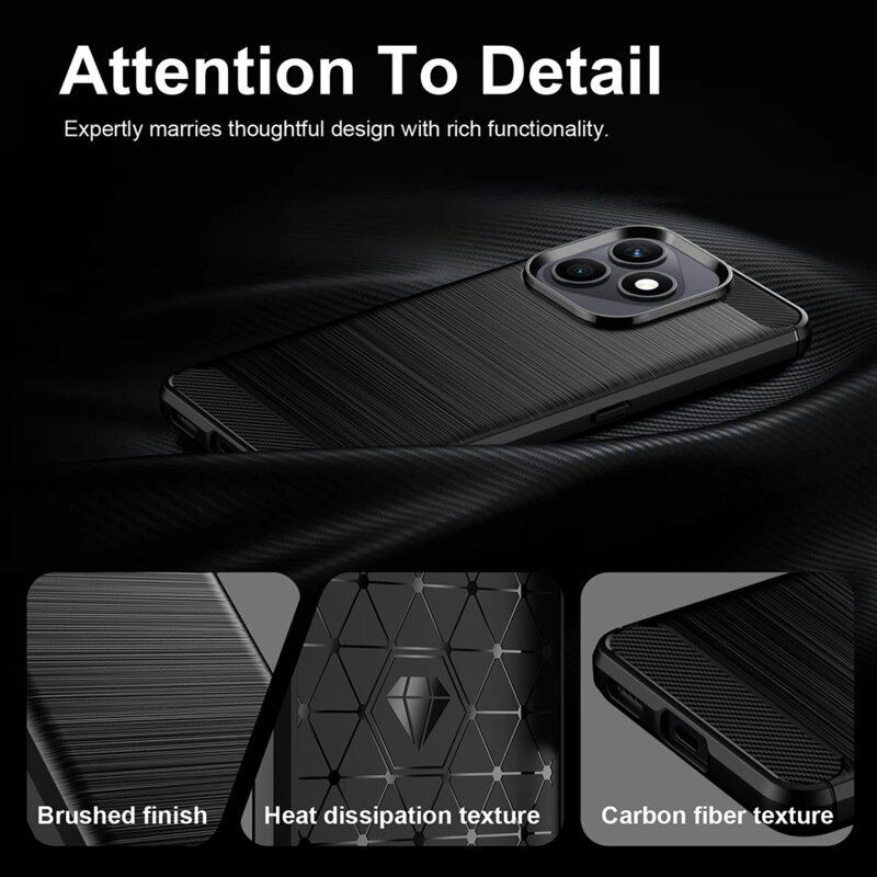 Husa Honor X8d Techsuit Carbon Silicone, negru