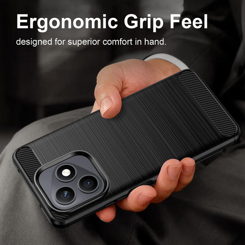 Husa Honor X8d Techsuit Carbon Silicone, negru