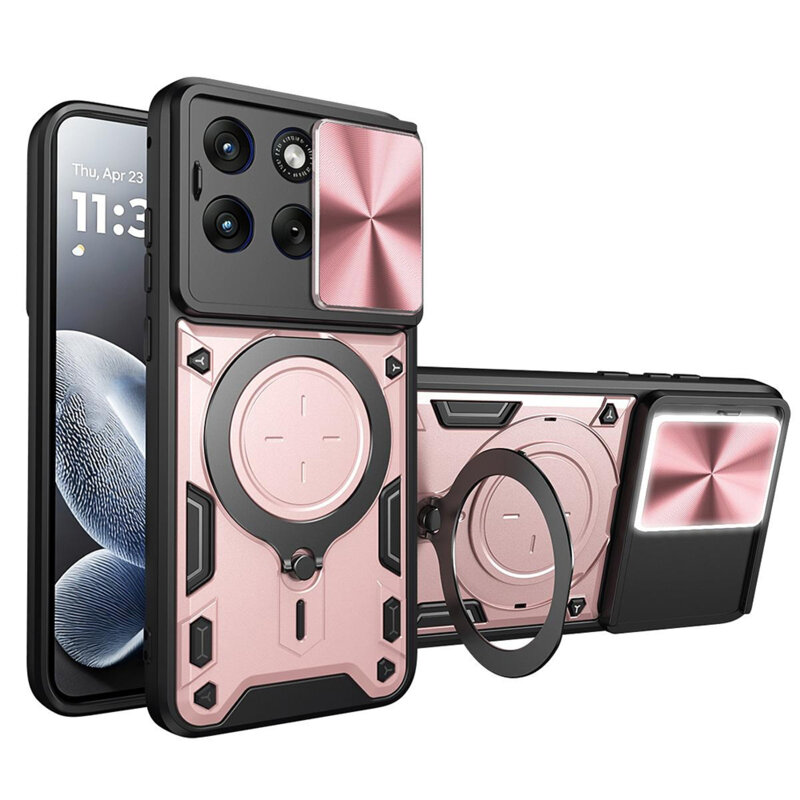 Husa Motorola Edge 70 Fusion Techsuit CamGuard Pro, roz auriu