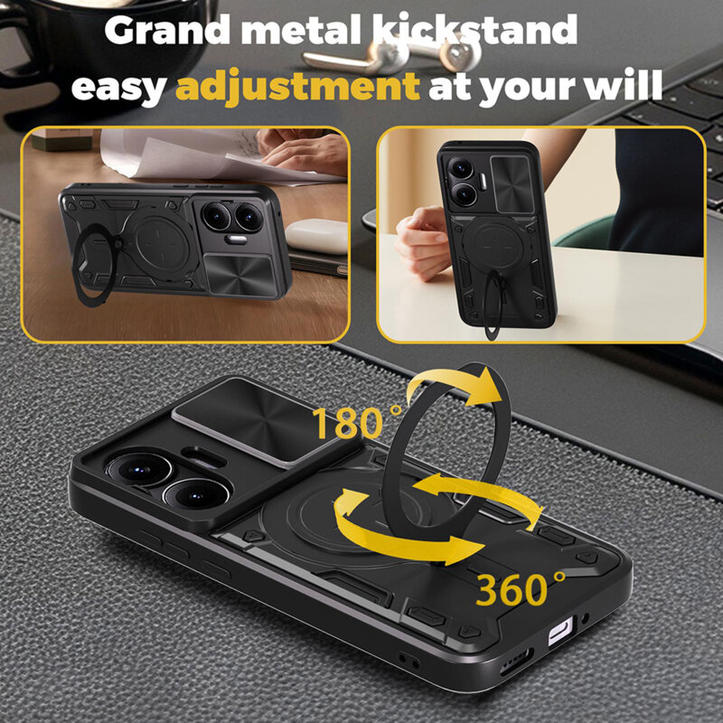 Husa Xiaomi Poco F7 Techsuit CamGuard Pro, negru