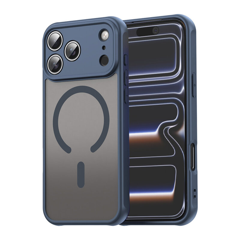 Husa iPhone 17 Pro Techsuit HaloFrost II MagSafe, bleumarin