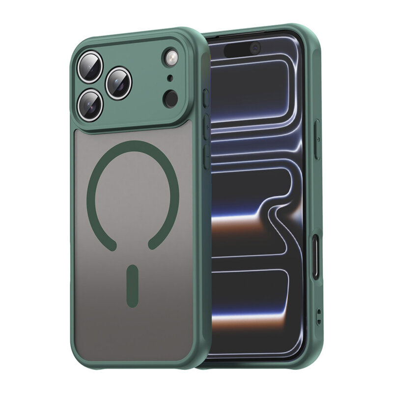 Husa iPhone 17 Pro Techsuit HaloFrost II MagSafe, verde