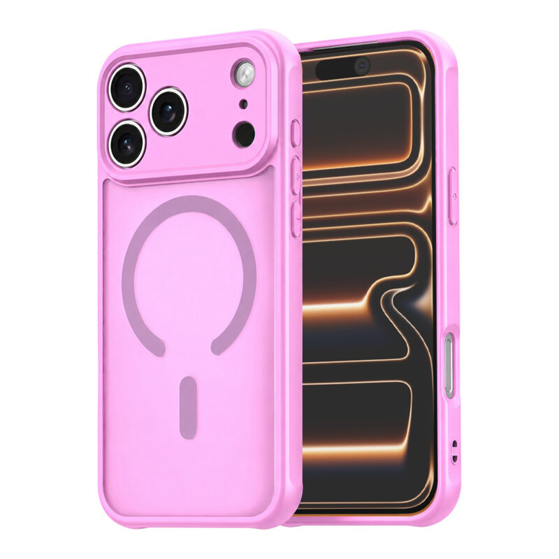 Husa iPhone 17 Pro Max Techsuit HaloFrost II MagSafe, roz