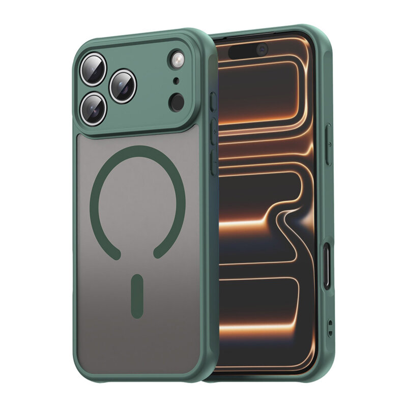 Husa iPhone 17 Pro Max Techsuit HaloFrost II MagSafe, verde
