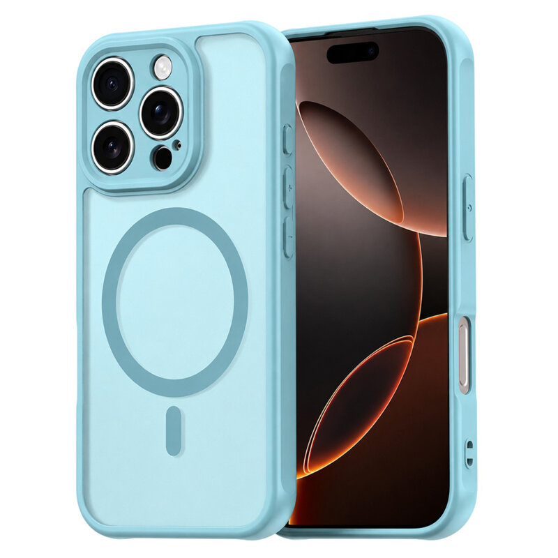 Husa iPhone 16 Pro Techsuit HaloFrost II MagSafe, verde menta