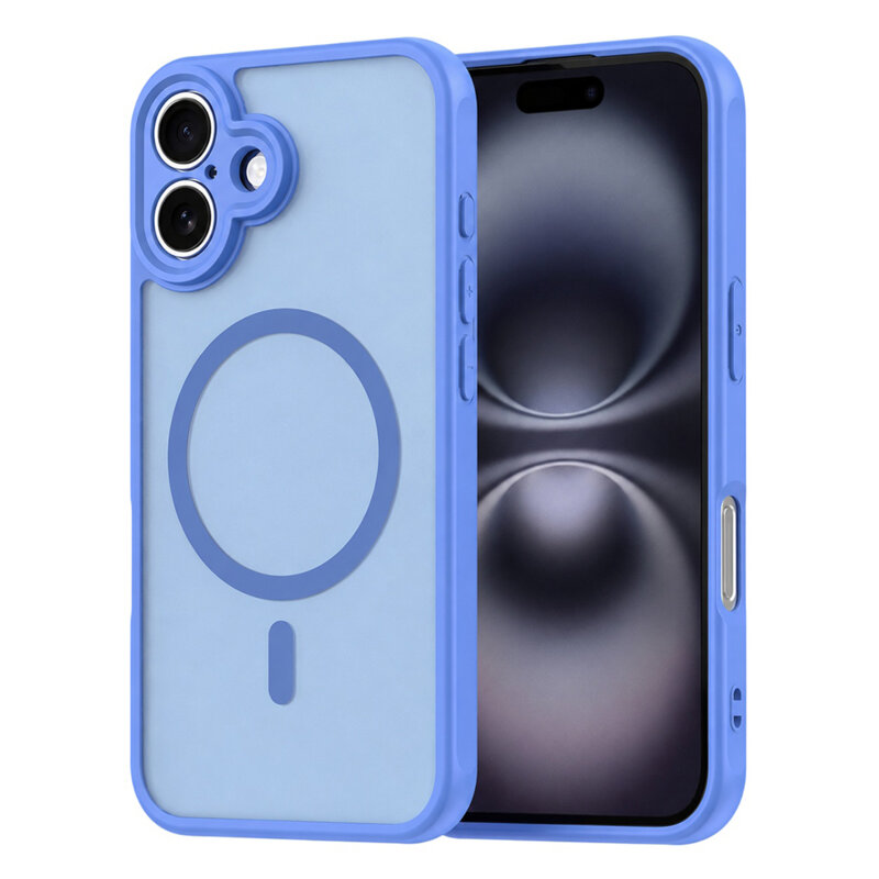 Husa iPhone 16 Techsuit HaloFrost II MagSafe, albastru