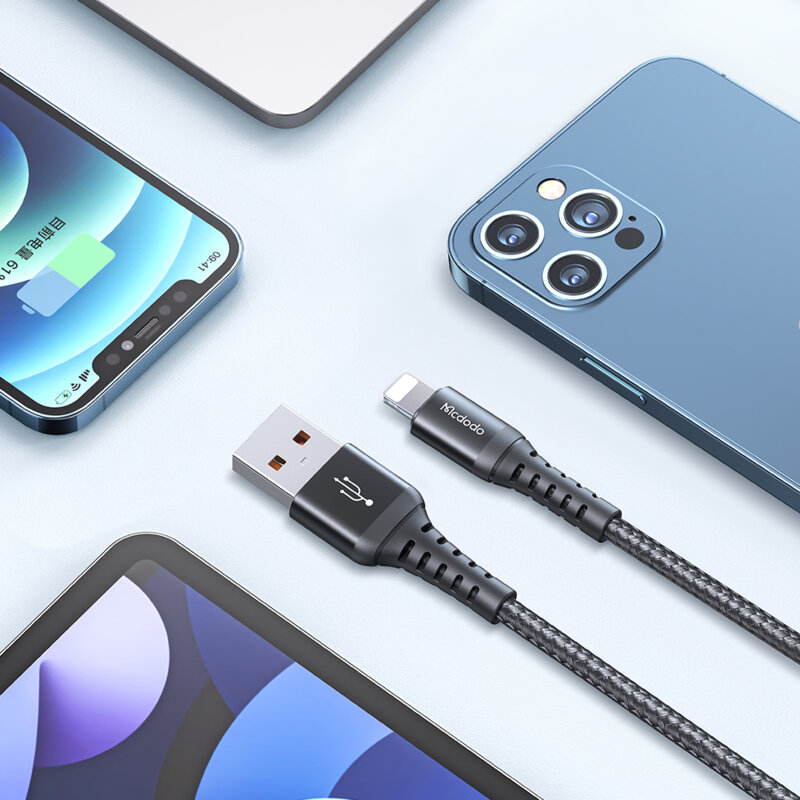 Cablu de date USB, Lightning, 3A, 1m, Mcdodo, CA-2261, negru