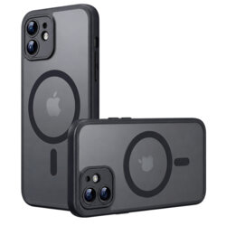 Husa iPhone 12 Techsuit PureFrost MagSafe, negru frost