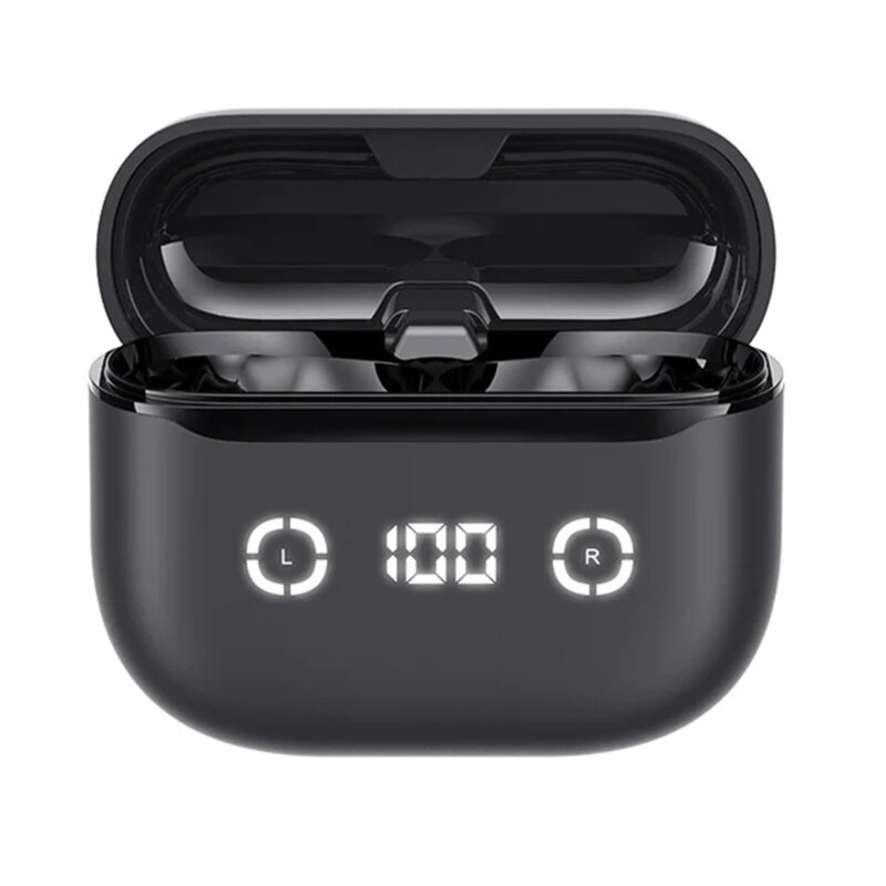 Casti wireless Bluetooth cu afisaj digital Havit TW984, negru