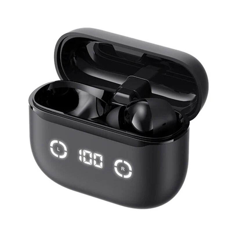Casti wireless Bluetooth cu afisaj digital Havit TW984, negru
