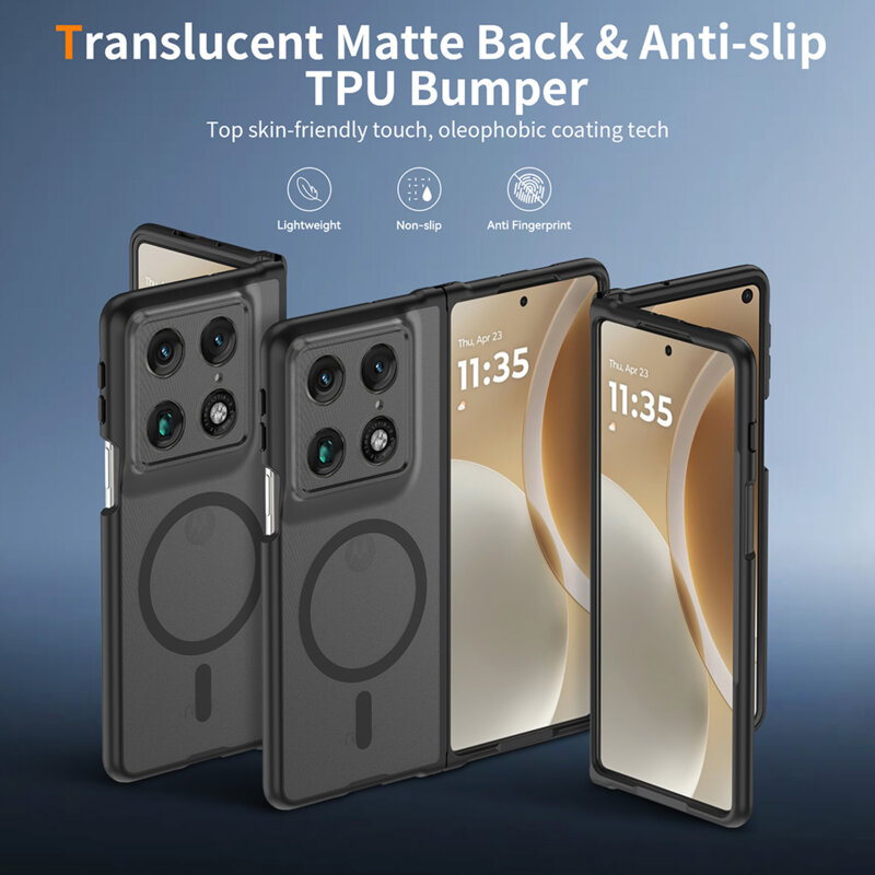 Husa Motorola Razr Fold Techsuit PureFrost MagSafe, negru frost