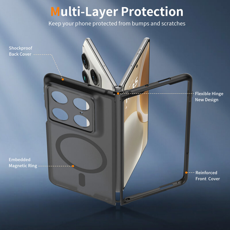 Husa Motorola Razr Fold Techsuit PureFrost MagSafe, negru frost