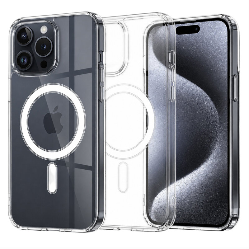 Husa iPhone 15 Pro Techsuit MagSafe, transparenta