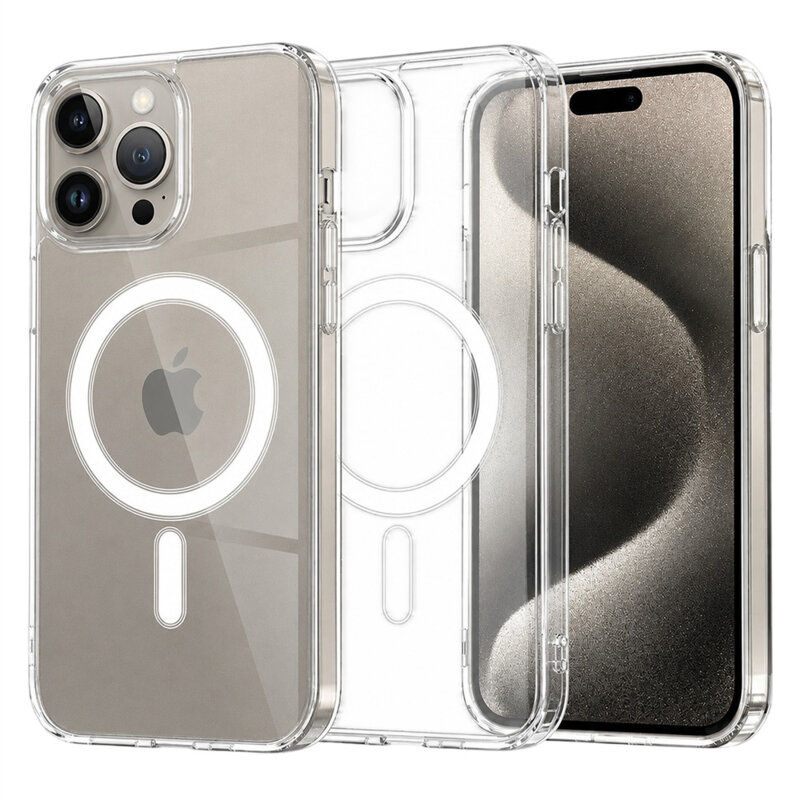 Husa iPhone 15 Pro Max Techsuit MagSafe, transparenta