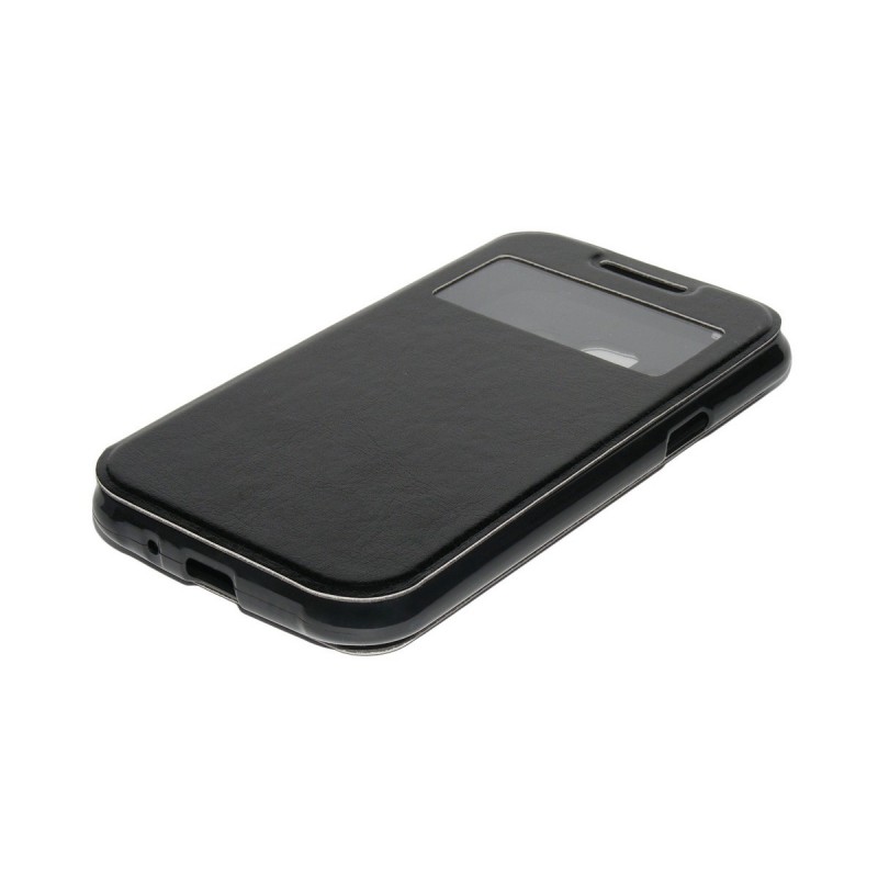 Husa Samsung Galaxy J1 SM-J100 Toc Flip Carte Negru BNG